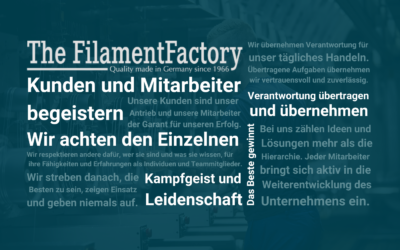 Unternehmenswerte – The FilamentFactory